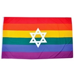 Rainbow flag with star 90 x 150 cm